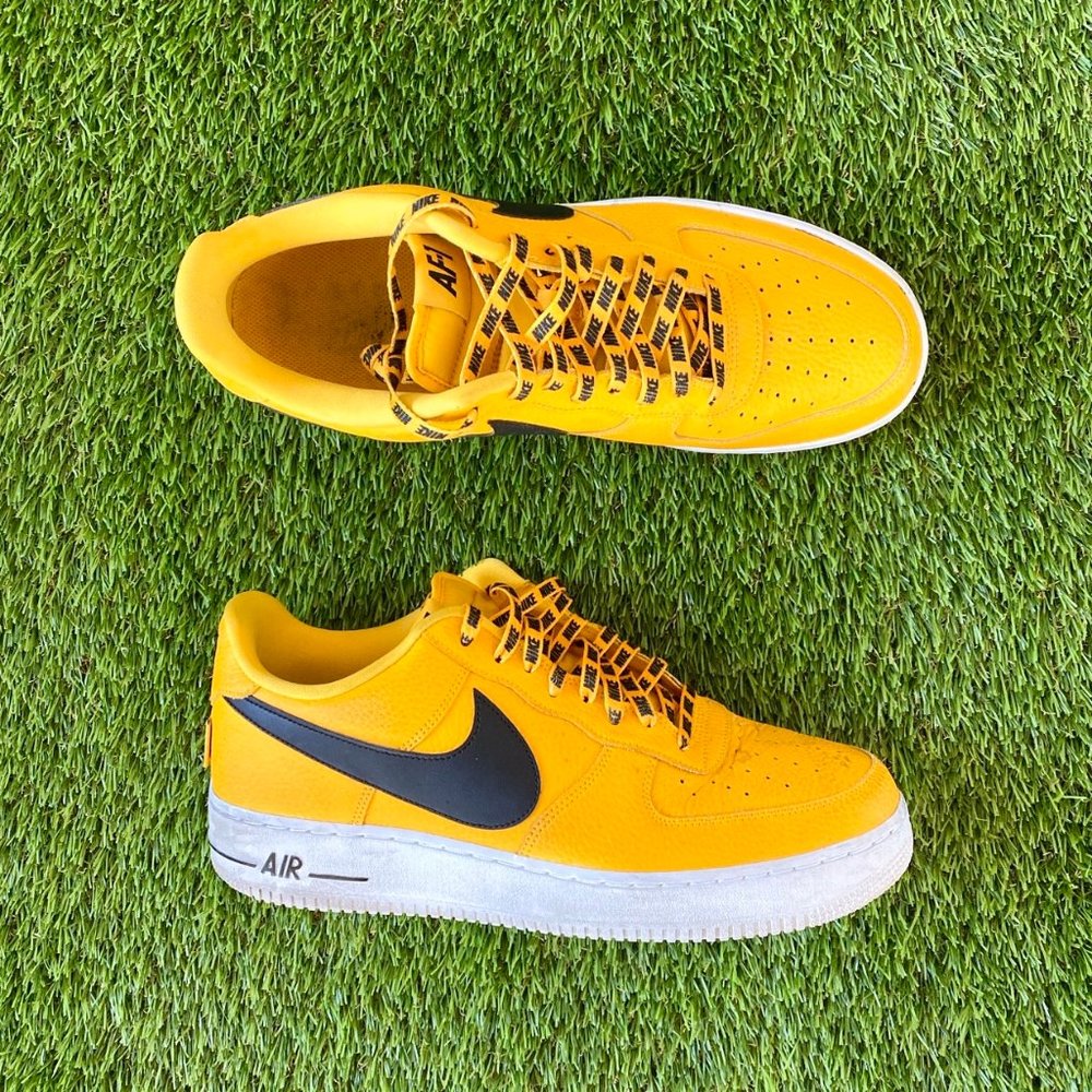 SOLD - Nike Yellow White Air Force 1 Low Sneakers